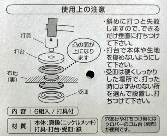 ハトメリング裏面説明
