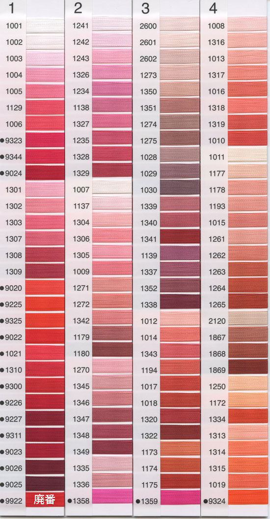 パールヨット刺繍糸見本帳1